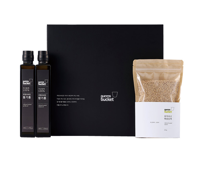 쿠엔즈버킷 국산 참기름 / 들기름 /볶음참깨 세트