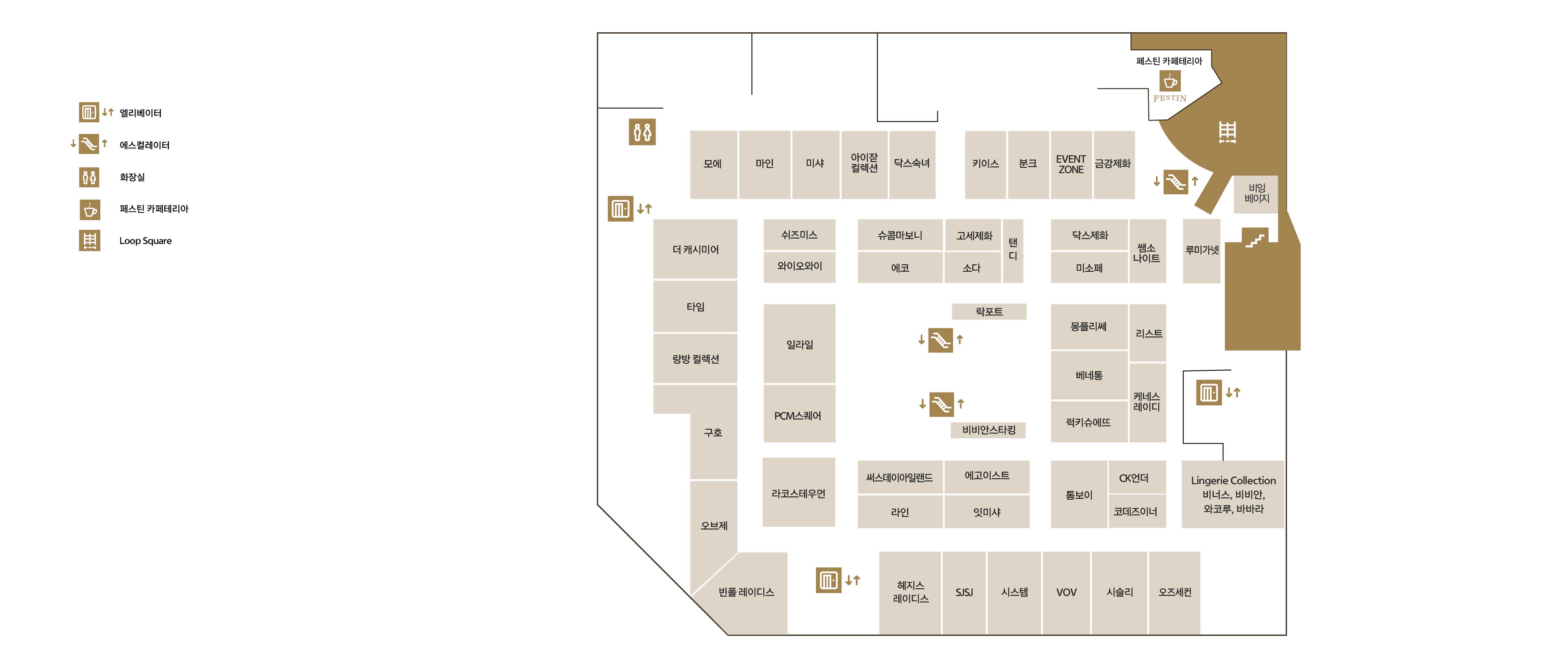 갤러리아광교 4F 층별안내 이미지 입니다.