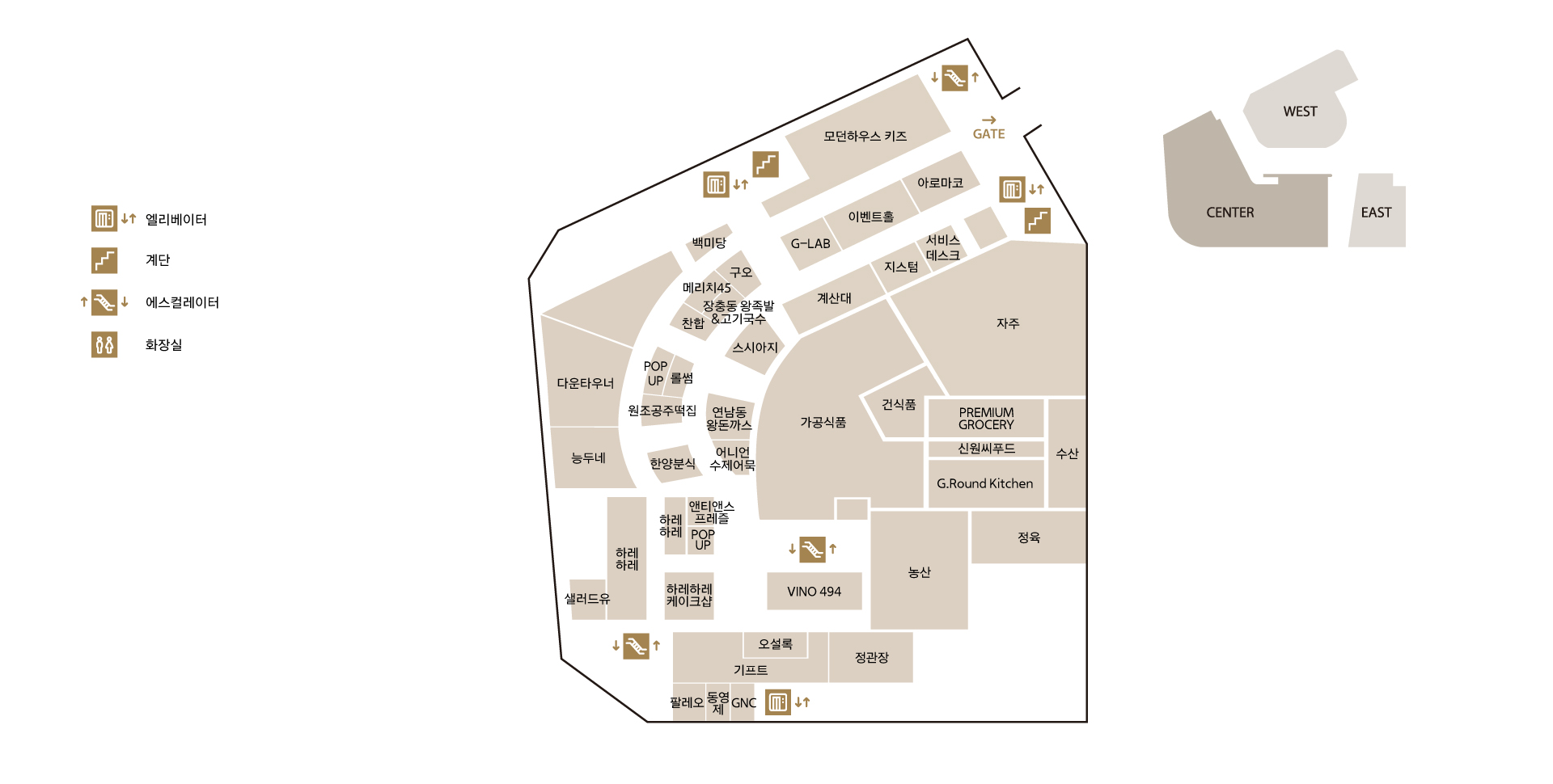 타임월드 센터 지하 2층 도면입니다. 